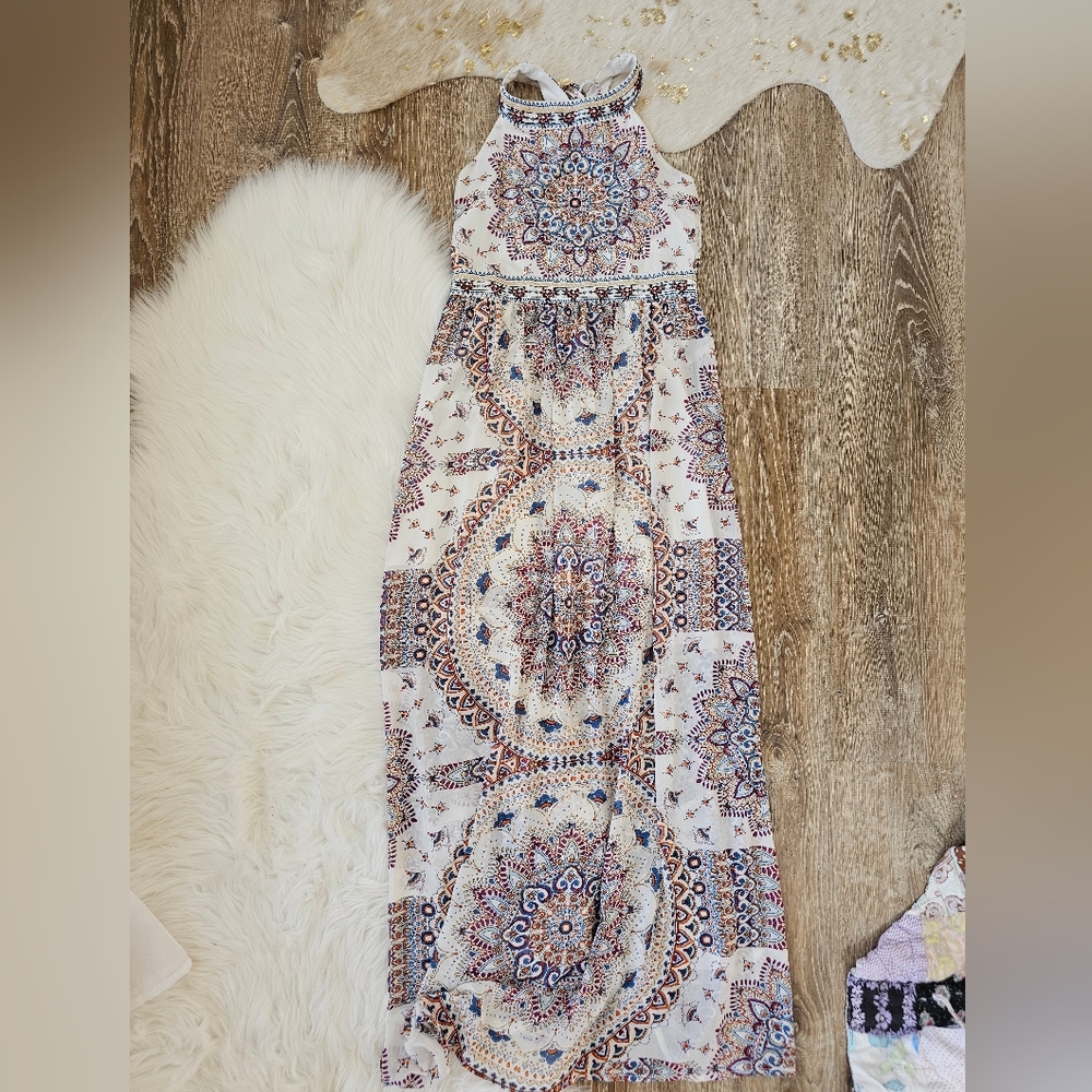 Heart & Soul long halter boho dress